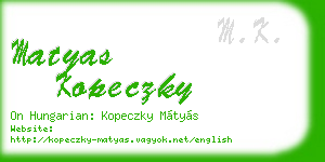 matyas kopeczky business card