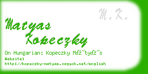 matyas kopeczky business card
